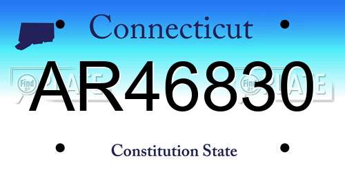 AR46830 Connecticut License Plate