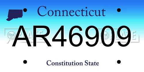 AR46909 Connecticut License Plate