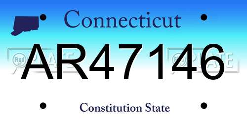 AR47146 Connecticut License Plate