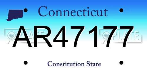 AR47177 Connecticut License Plate