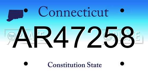 AR47258 Connecticut License Plate