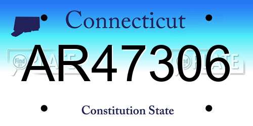 AR47306 Connecticut License Plate