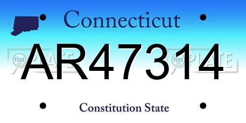 AR47314 Connecticut License Plate