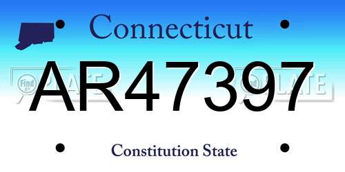 AR47397 Connecticut License Plate