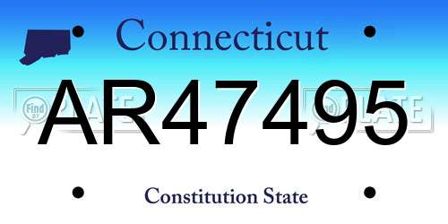AR47495 Connecticut License Plate