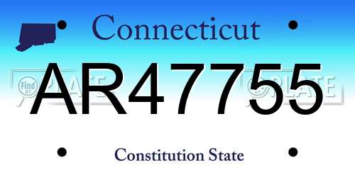 AR47755 Connecticut License Plate