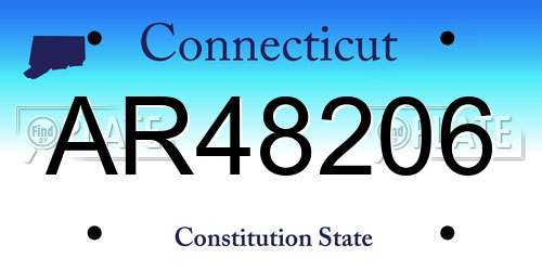 AR48206 Connecticut License Plate
