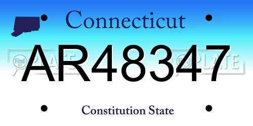 AR48347 Connecticut License Plate