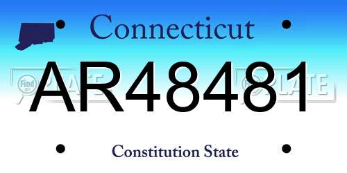 AR48481 Connecticut License Plate