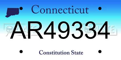 AR49334 Connecticut License Plate