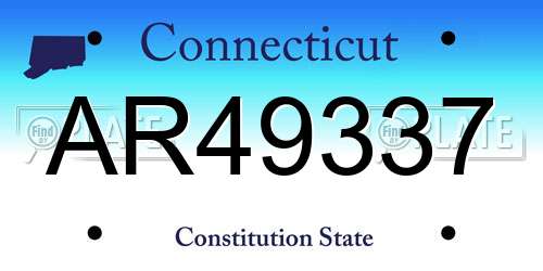 AR49337 Connecticut License Plate