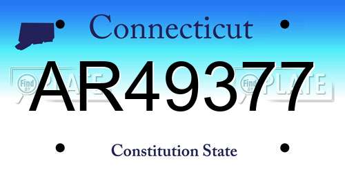 AR49377 Connecticut License Plate