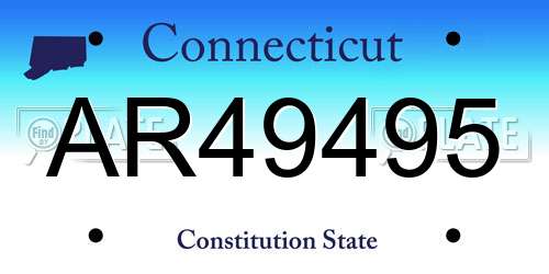 AR49495 Connecticut License Plate