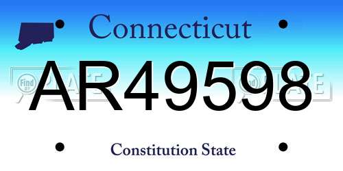 AR49598 Connecticut License Plate