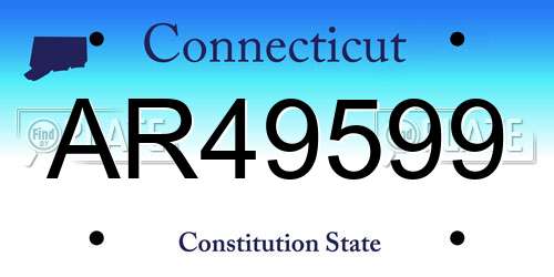 AR49599 Connecticut License Plate