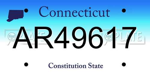 AR49617 Connecticut License Plate