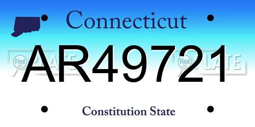 AR49721 Connecticut License Plate