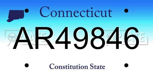 AR49846 Connecticut License Plate