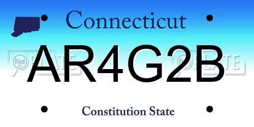 AR4G2B Connecticut License Plate
