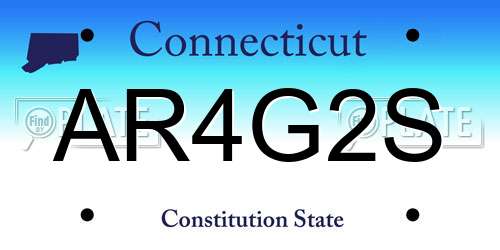 AR4G2S Connecticut License Plate