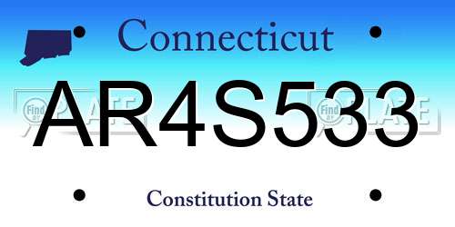 AR4S533 Connecticut License Plate