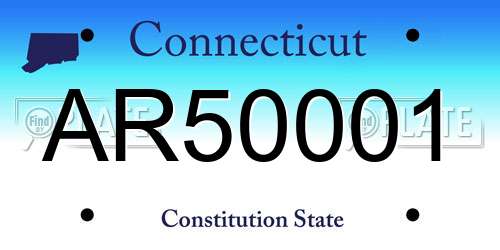 AR50001 Connecticut License Plate