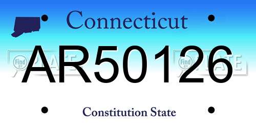 AR50126 Connecticut License Plate