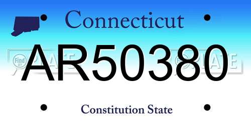 AR50380 Connecticut License Plate