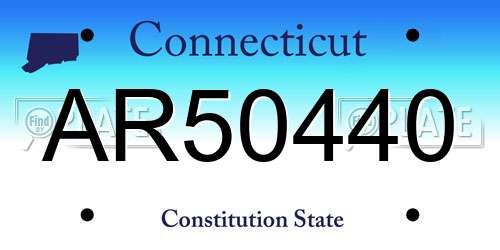 AR50440 Connecticut License Plate