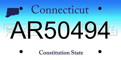 AR50494 Connecticut License Plate