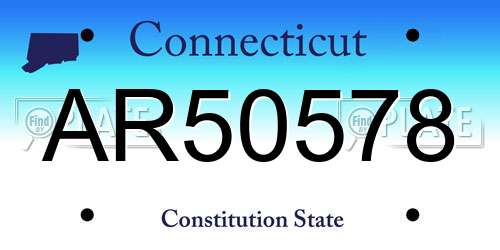 AR50578 Connecticut License Plate