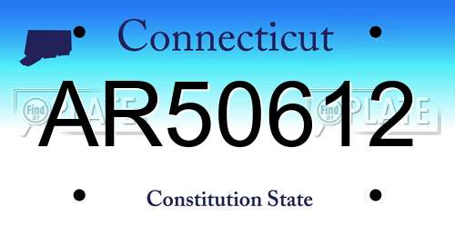 AR50612 Connecticut License Plate