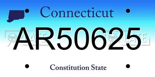 AR50625 Connecticut License Plate