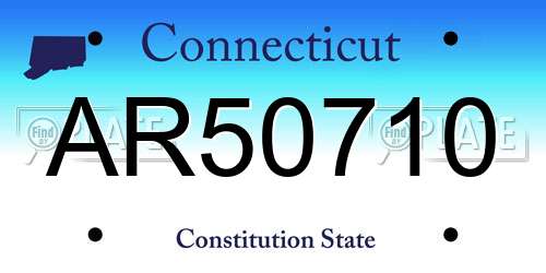 AR50710 Connecticut License Plate