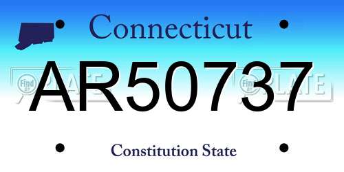 AR50737 Connecticut License Plate