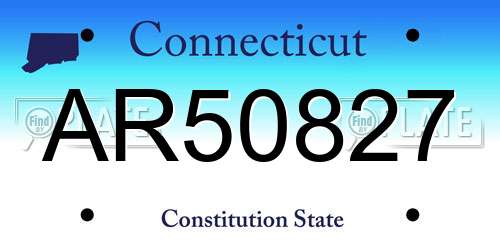 AR50827 Connecticut License Plate