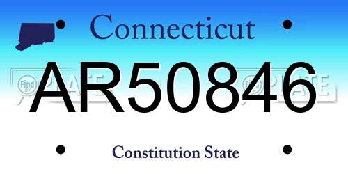 AR50846 Connecticut License Plate