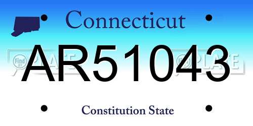 AR51043 Connecticut License Plate