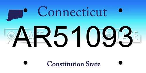 AR51093 Connecticut License Plate