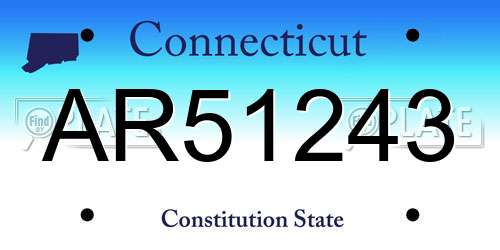 AR51243 Connecticut License Plate