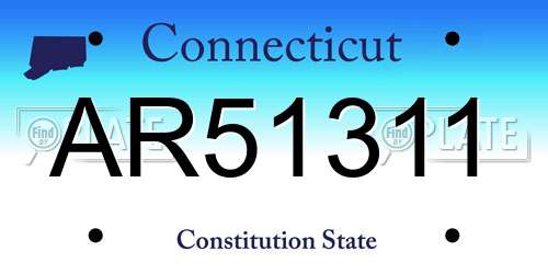 AR51311 Connecticut License Plate