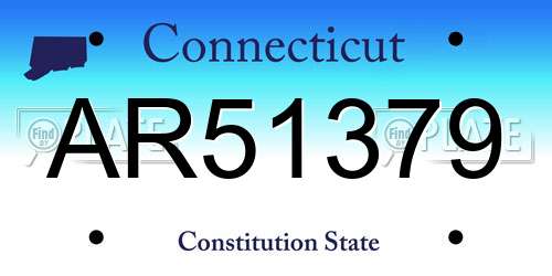 AR51379 Connecticut License Plate