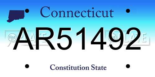 AR51492 Connecticut License Plate