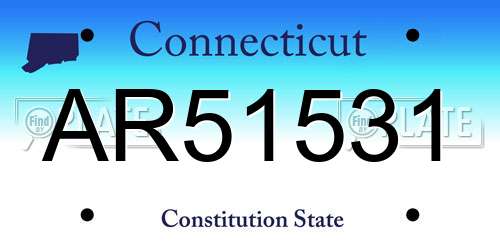 AR51531 Connecticut License Plate