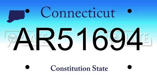 AR51694 Connecticut License Plate