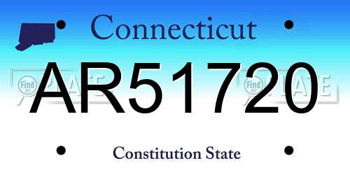 AR51720 Connecticut License Plate