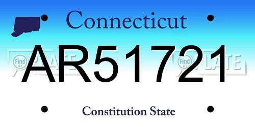 AR51721 Connecticut License Plate