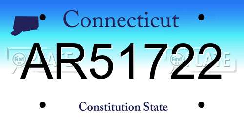 AR51722 Connecticut License Plate