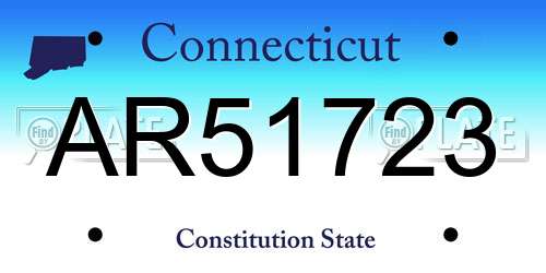 AR51723 Connecticut License Plate