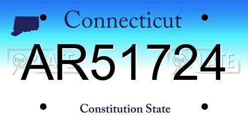 AR51724 Connecticut License Plate